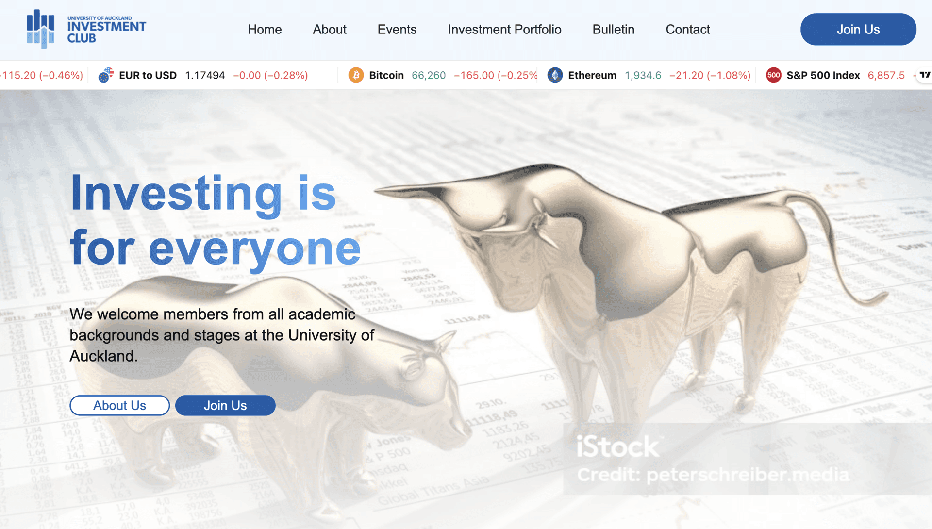 UOA Investment Club Website as Developer